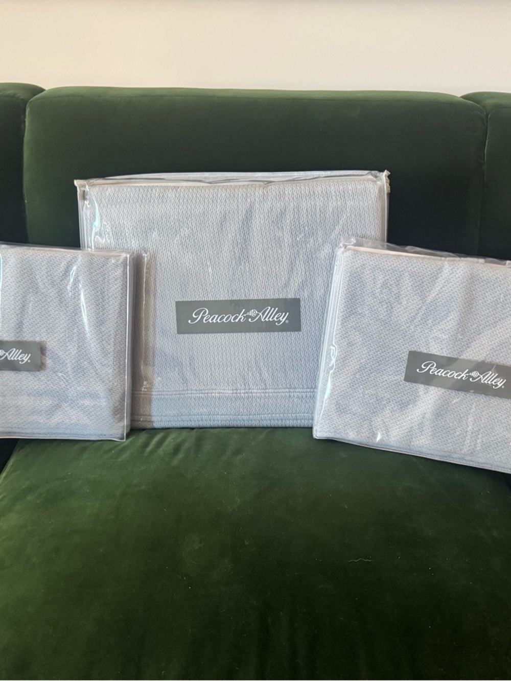 Peacock Alley “Angie” Blue Matelasse Twin/Twin XL Coverlet and 2 Standard Shams - Picture 3 of 7